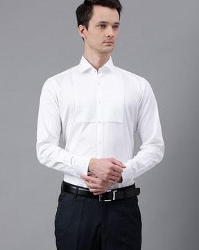 men regular fit shirt with spread collar