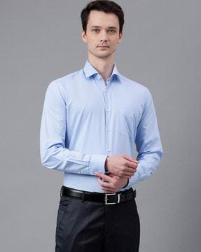 men regular fit shirt with spread collar