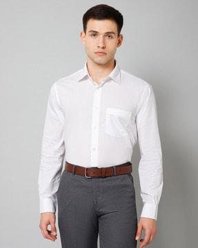 men regular fit shirt with spread collar