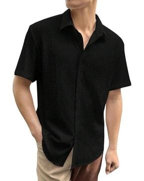 men regular fit shirt with spread-collar