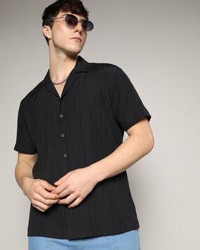 men regular fit shirt with spread collar