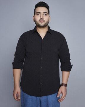 men regular fit shirt with spread collar