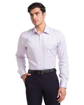 men regular fit shirt with spread collar