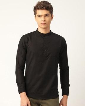 men regular fit short kurta full sleeves