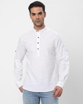 men regular fit short kurta