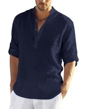 men regular fit short kurta