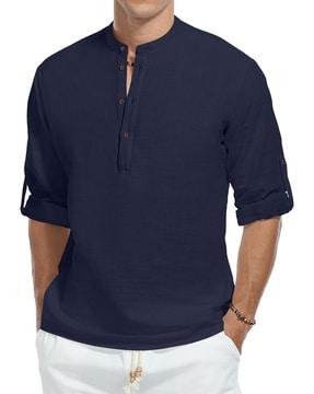 men regular fit short kurta