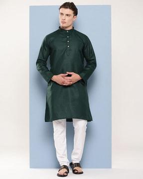 men regular fit short kurta