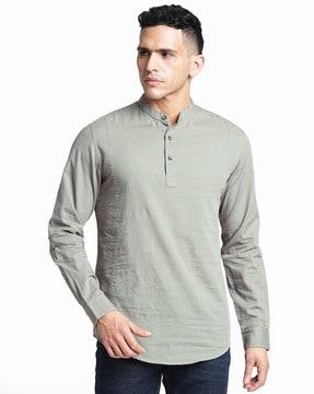 men regular fit short kurta