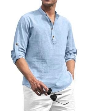 men regular fit short kurta