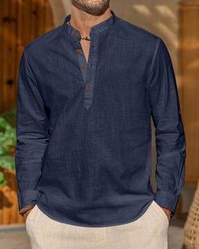 men regular fit short kurta