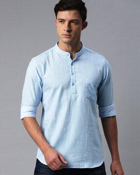 men regular fit short kurta