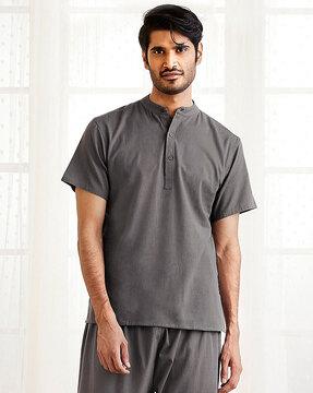 men regular fit short kurta