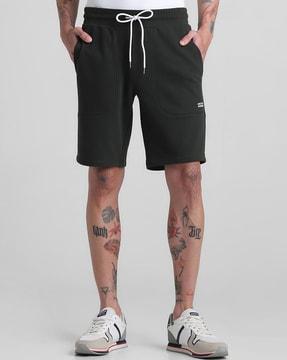 men regular fit shorts with elasticated drawstring waist