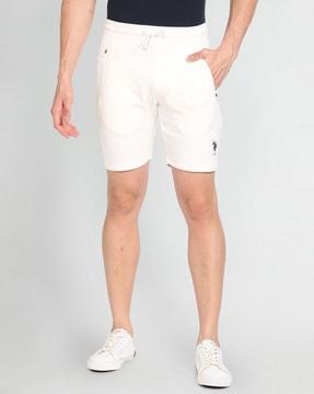men regular fit shorts with zipper pockets