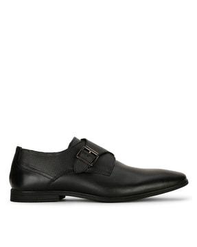 men regular fit slip-on monks with buckle fastening