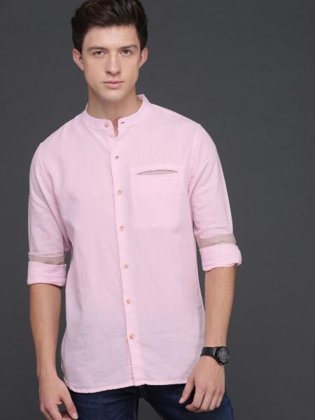 men regular fit solid casual shirt