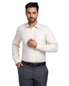 men regular fit spread-collar shirt