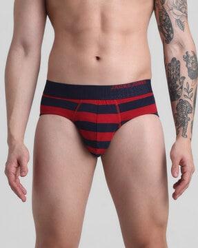 men regular fit striped briefs