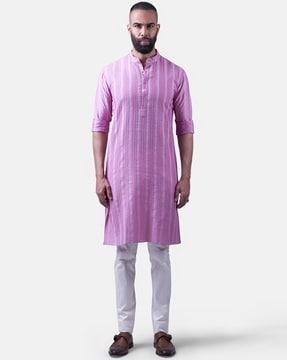 men regular fit striped kurta