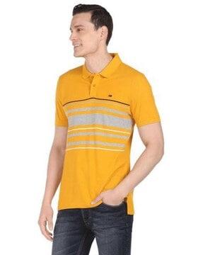 men regular fit striped polo t-shirt