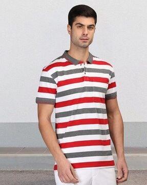 men regular fit striped polo t-shirt