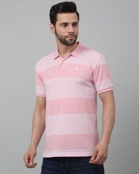 men regular fit striped polo t-shirt