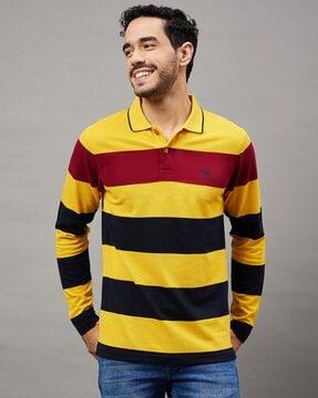men regular fit striped polo t-shirt