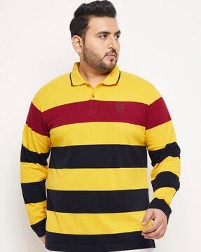 men regular fit striped polo t-shirt