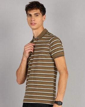 men regular fit striped polo t-shirt