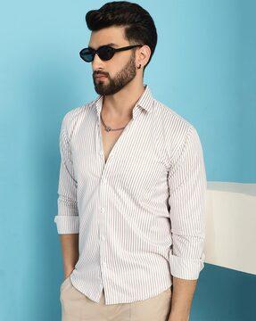 men regular fit striped shirt