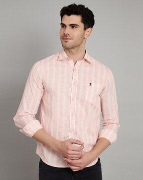 men regular fit striped shirt