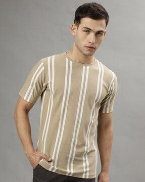 men regular fit striped t-shirt