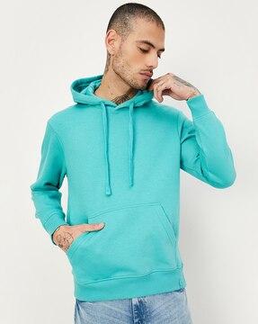 men regular fit sweatshirt with kangaroo pockets