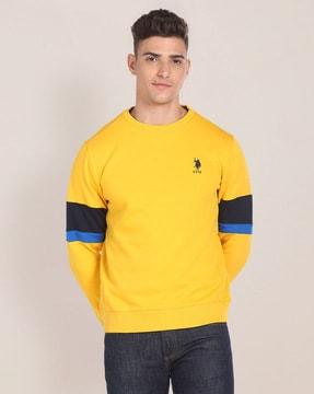 men regular fit sweatshirt with logo embroidery