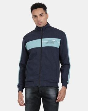 men regular fit sweatshirt with zip closure