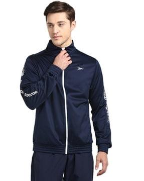 men regular fit track jacket with brand taping