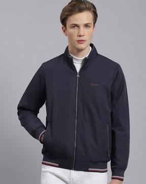 men regular fit zip-front bomber jacket