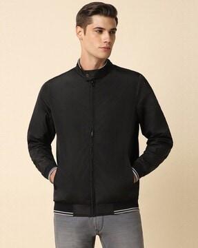 men regular fit zip-front bomber jacket