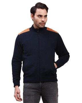 men regular fit zip-front bomber jacket