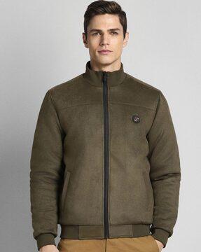 men regular fit zip-front bomber jacket