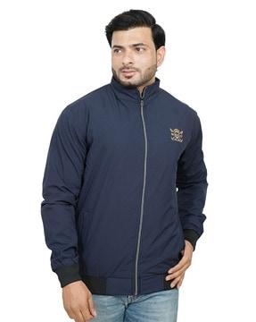 men regular fit zip-front bomber jacket