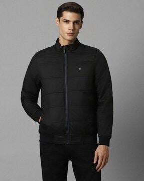 men regular fit zip-front bomber jacket