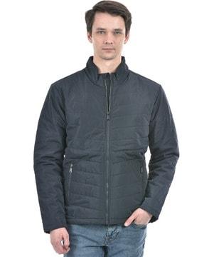 men regular fit zip-front bomber jacket