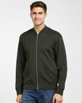 men regular fit zip-front bomberjacket