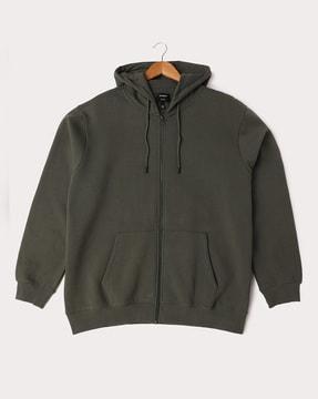 men regular fit zip-front hoodie