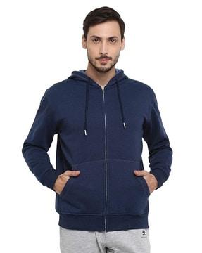 men regular fit zip-front hoodie