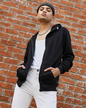 men regular fit zip front hoodie