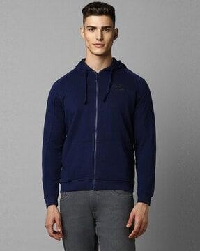 men regular fit zip-front hoodie