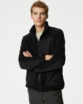 men regular fit zip-front jacket